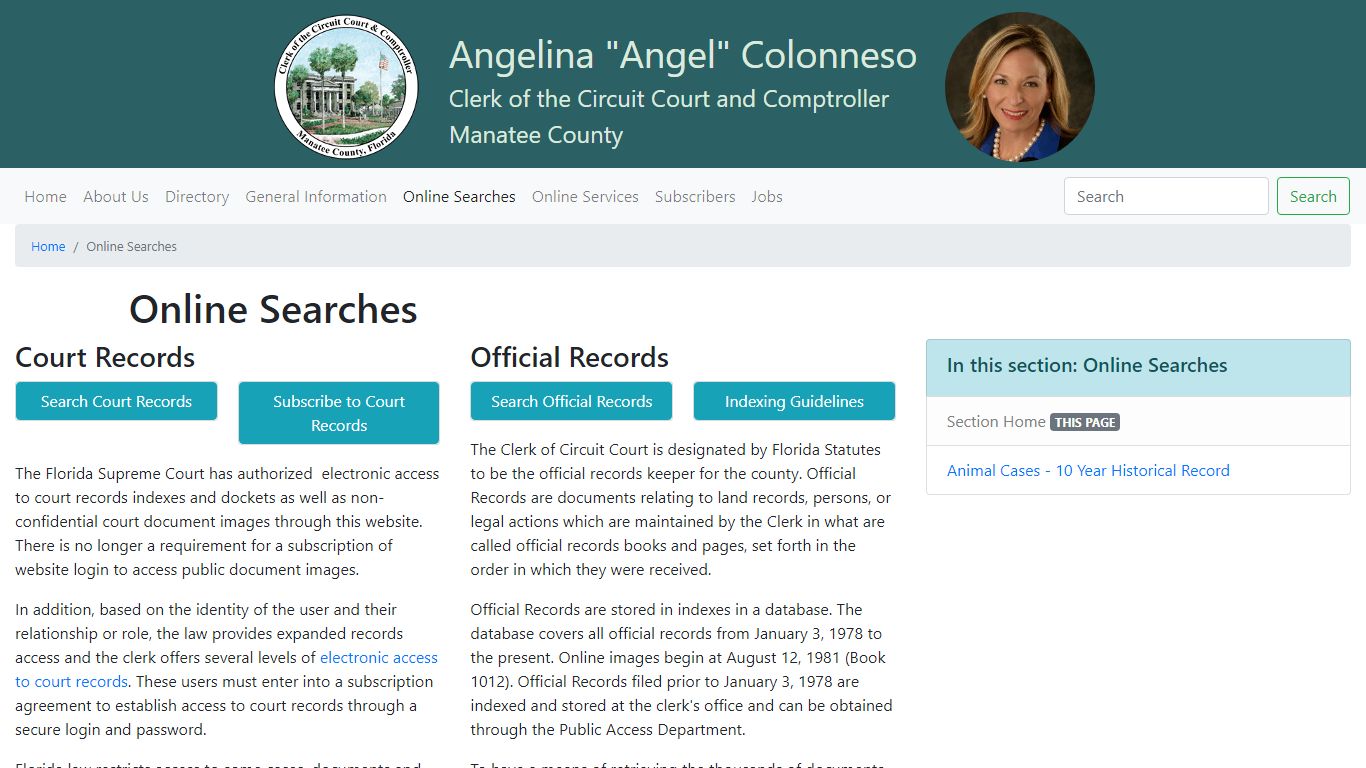 Online Searches - Manatee Clerk